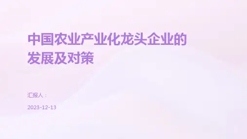 中国农业产业化龙头企业的发展及对策