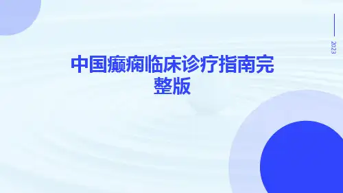 中国癫痫临床诊疗指南完整版精选全文完整版