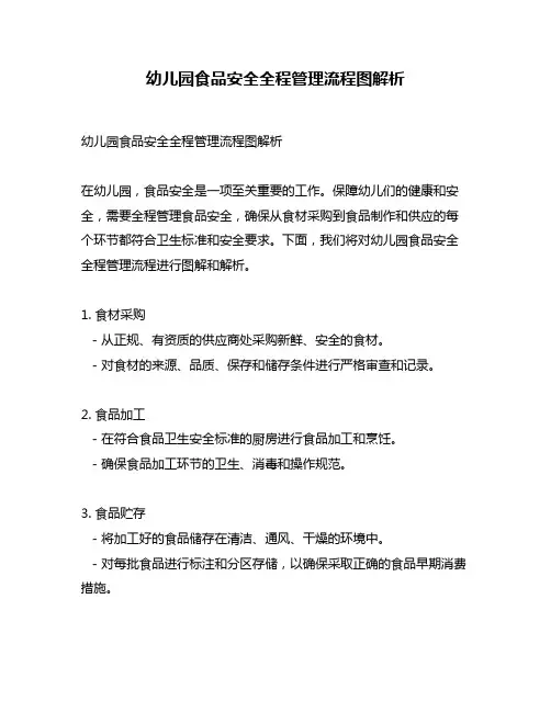 幼儿园食品安全全程管理流程图解析