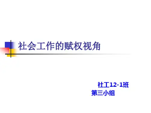 社会工作的赋权视角   讲课
