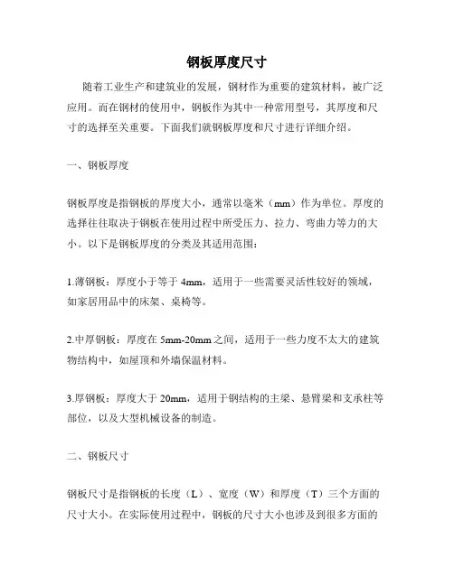 钢板厚度尺寸