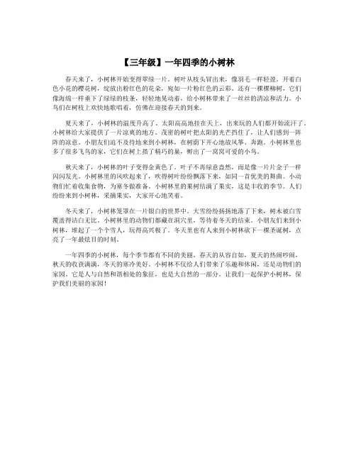 【三年级】一年四季的小树林