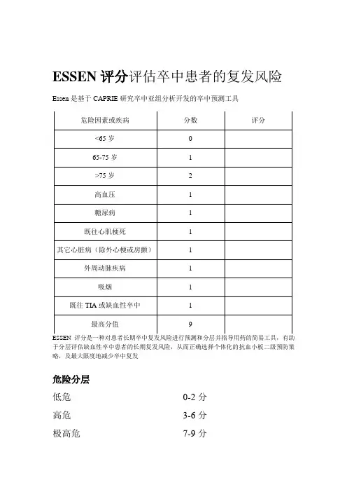 ESSEN评分