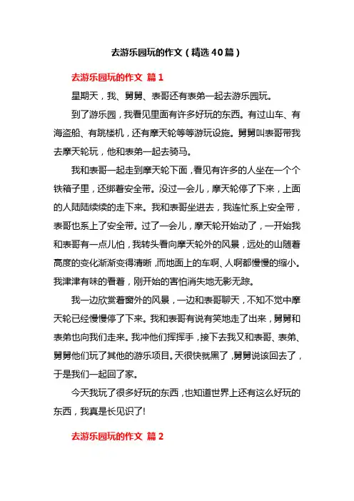 去游乐园玩的作文(精选40篇)