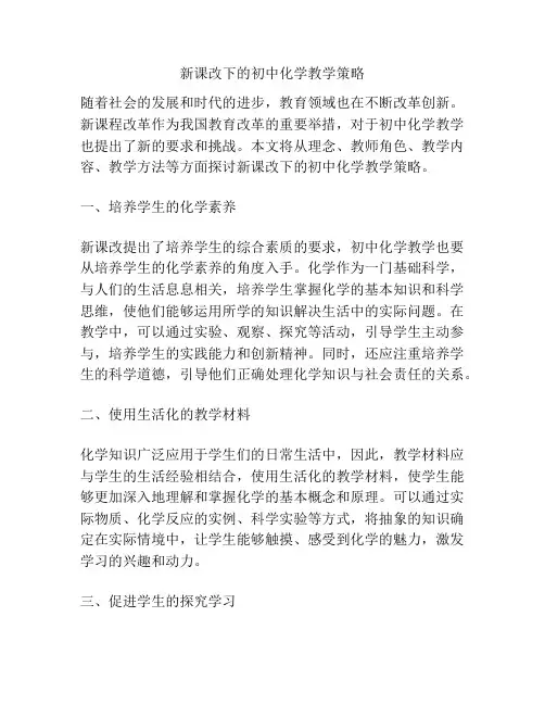 新课改下的初中化学教学策略