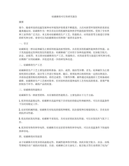 硅碳棒的可行性研究报告