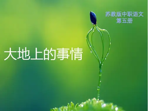 苏教版中职语文 大地上的事情
