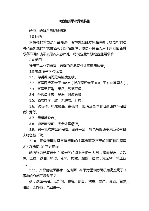 喷漆质量检验标准