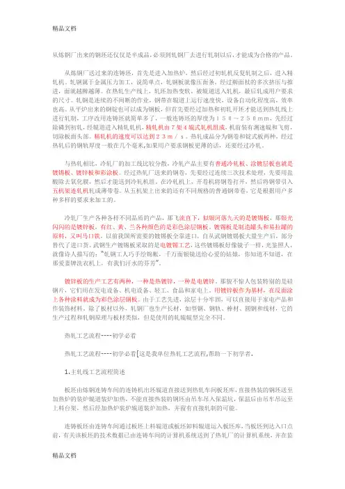 热轧工艺流程讲解学习