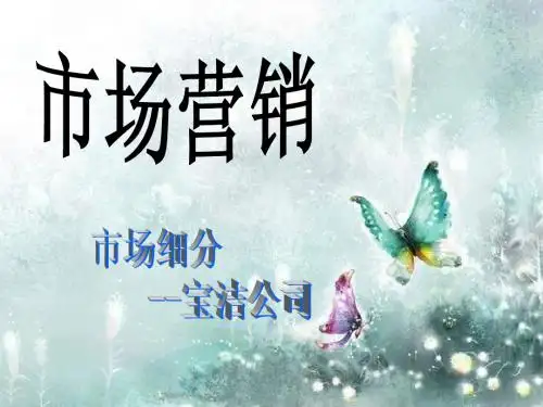 宝洁市场细分