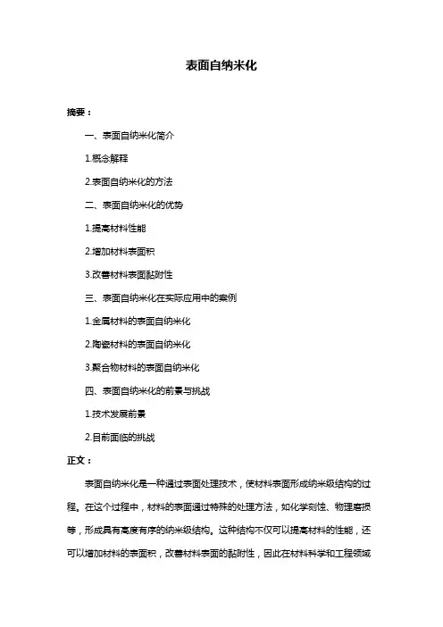 表面自纳米化