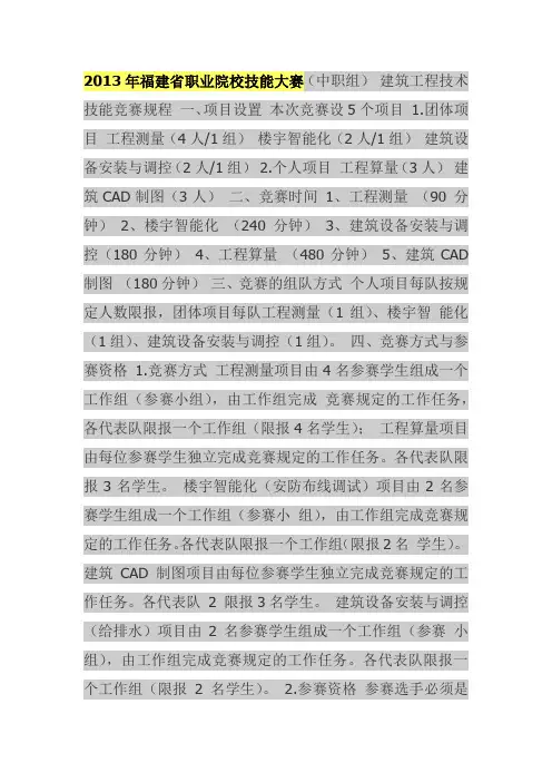 2013年福建省职业院校技能大赛