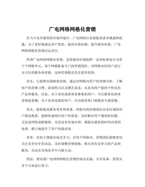 广电网络网格化营销