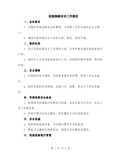 巡视线路安全工作规定
