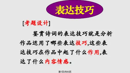 高考诗歌鉴赏——表现手法PPT课件