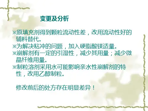 制剂处方工艺的变更研究思路