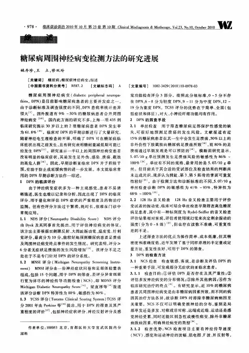 糖尿病周围神经病变检测方法的研究进展