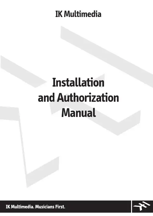 IK Multimedia Installation and Authorization Manua