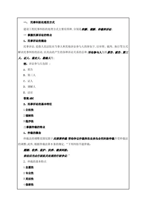 二级建造师建设工程法规及相关知识复习重点