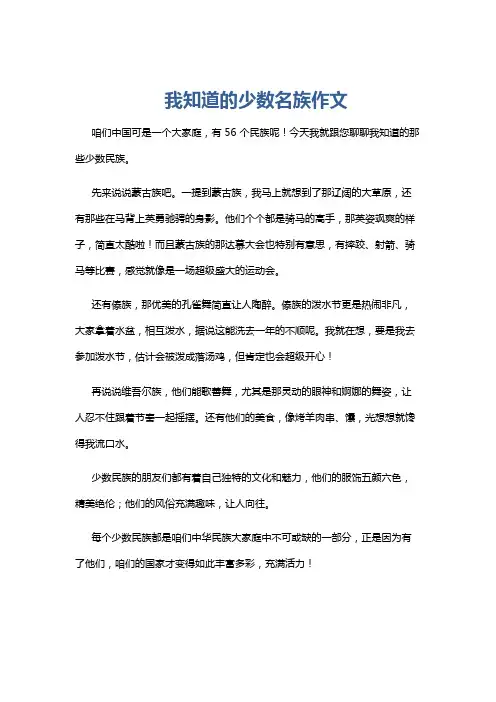 我知道的少数名族作文