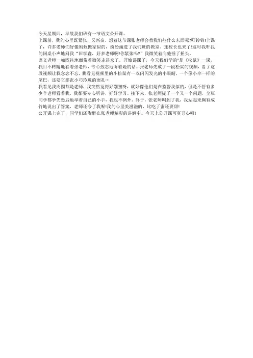 语文公开课作文400字左右