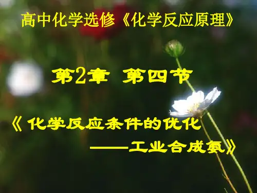 高中化学人教版《工业合成氨》教学课件1