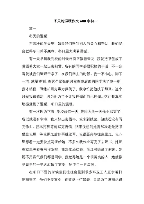 冬天的温暖作文600字初二