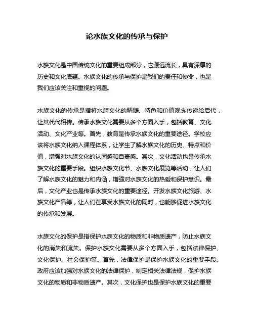 论水族文化的传承与保护