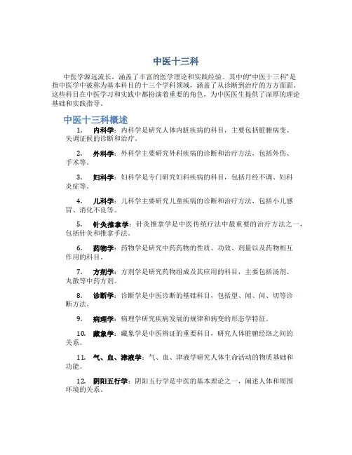 中医十三科