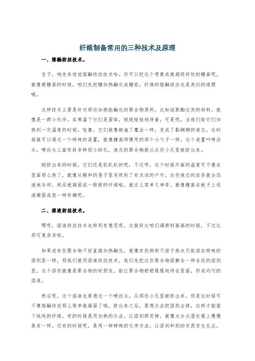 纤维制备常用的三种技术及原理