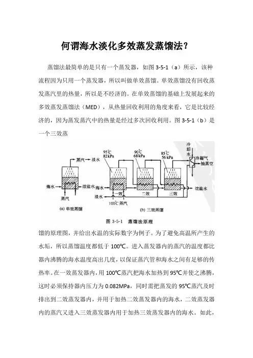 何谓海水淡化多效蒸发蒸馏法