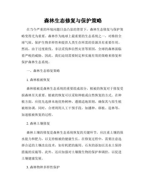 森林生态修复与保护策略