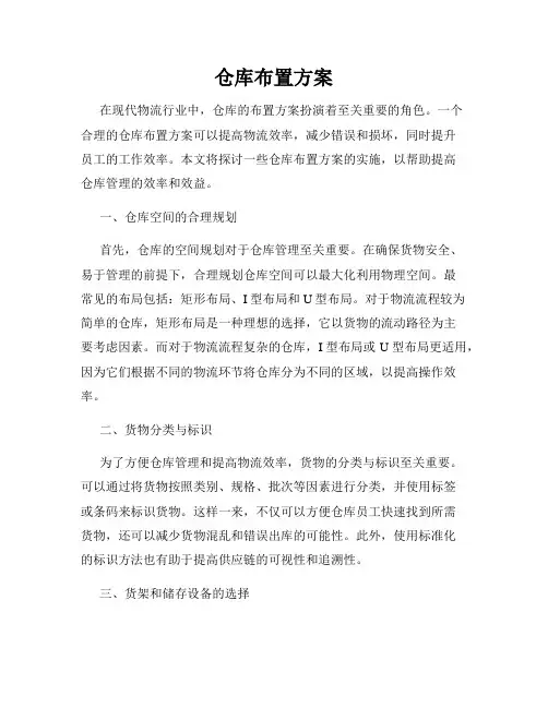 仓库布置方案