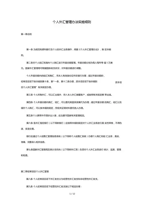 个人外汇管理办法实施细则13