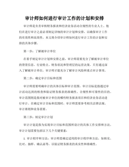 审计师如何进行审计工作的计划和安排