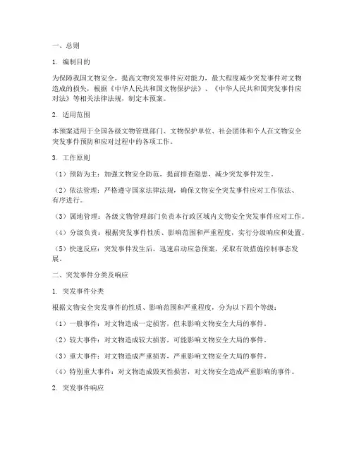 文物安全突发事件应急预案