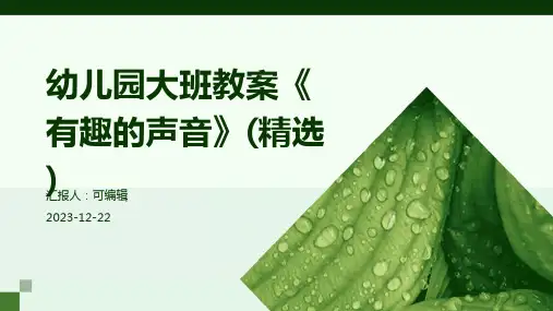 幼儿园大班教案《有趣的声音》(精选)ppt
