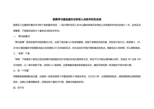 股票学习通金魔方分析买入点技术形态总结