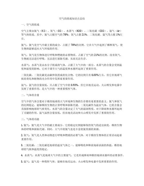 空气的组成知识点总结
