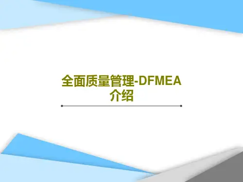 全面质量管理-DFMEA介绍30页PPT