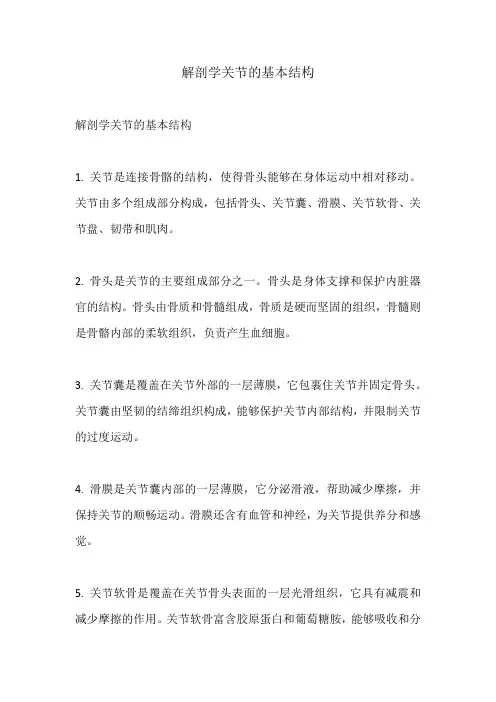 解剖学关节的基本结构