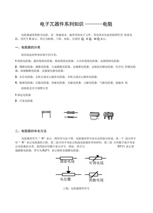 电子元器件系列知识---电阻