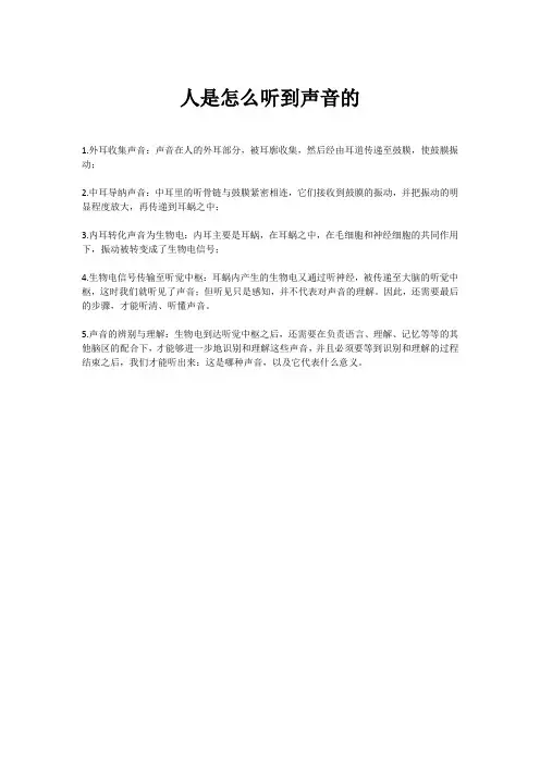 人是怎样听见声音的
