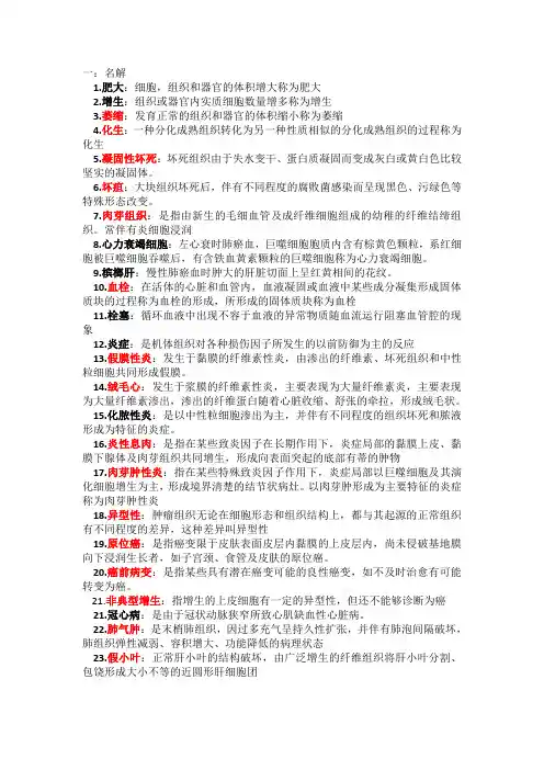 病理名解整理
