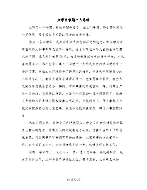 大学生假期个人总结（2篇）