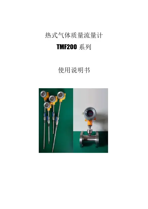 热式气体质量流量计使用说明书