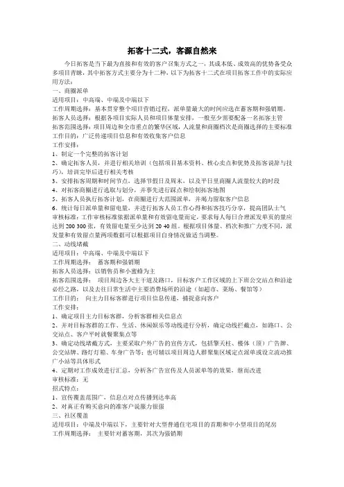 房地产置业顾问拓客十二式word版本