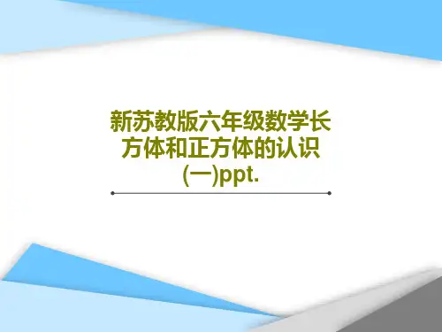 新苏教版六年级数学长方体和正方体的认识(一)ppt.共25页PPT
