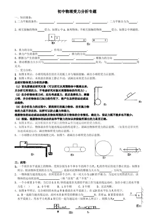 (完整版)初中物理受力分析专题