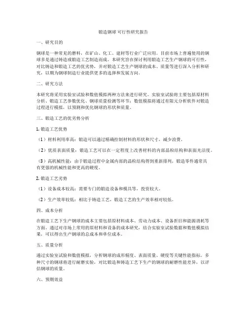 锻造钢球 可行性研究报告